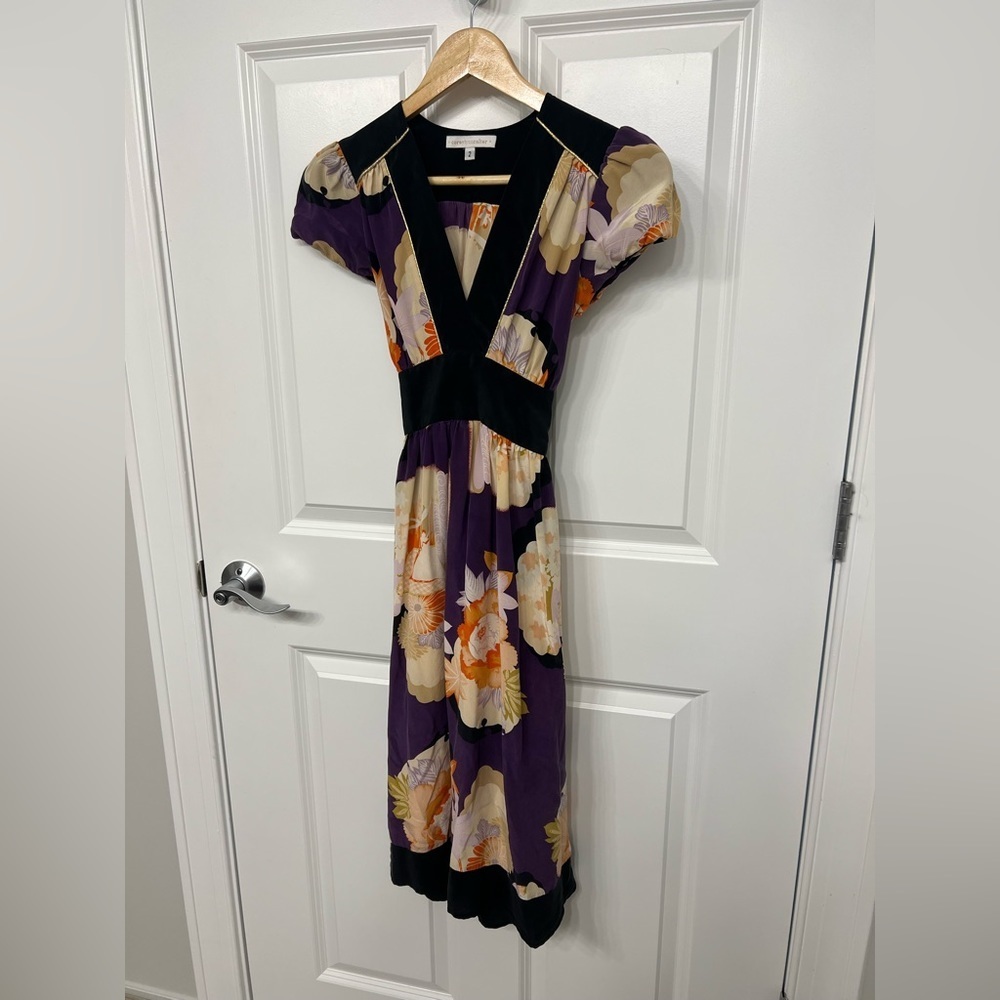 Anthropologie Coreylynncalter Purple Floral Midi Dress - Picture 2 of 6